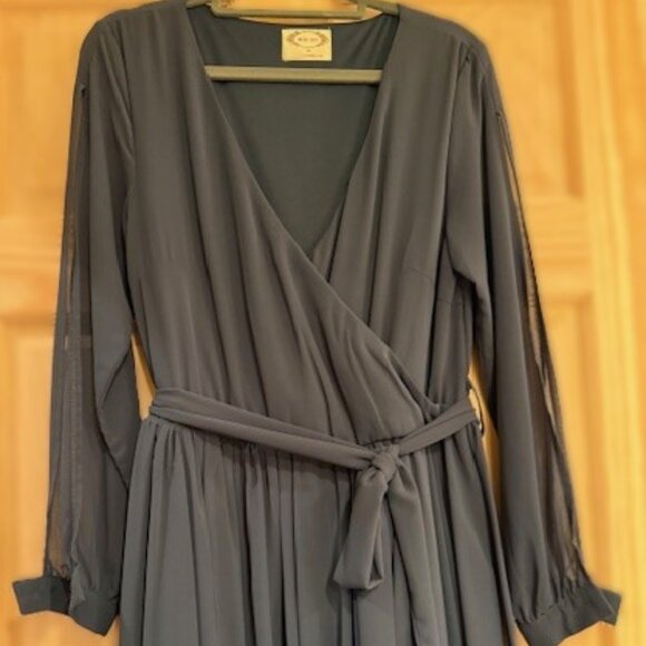 Joyfolie V-neck Maxi Dress in Navy - Picture 1 of 5